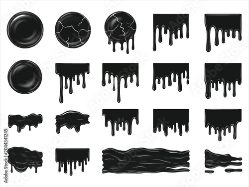 Black paint drips and cracks silhouette