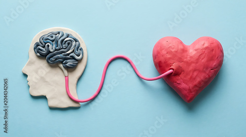 The connection between the mind and heart, representing emotional intelligence and empathy in human interaction