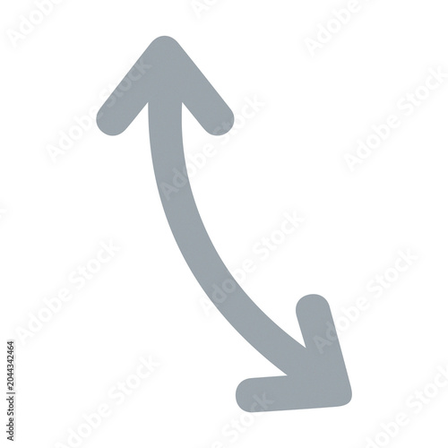 Εκτύπωση καμβά Curved bidirectional arrow icon pointing up and down with direction navigation m