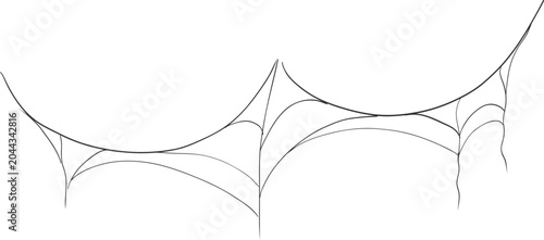 Konstfotografi Halloween spider and cobweb, line net trap border, corner
