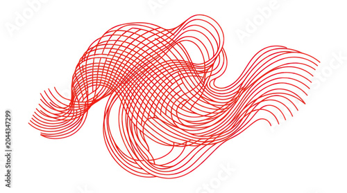 Foto Abstract Red Swirling Lines
