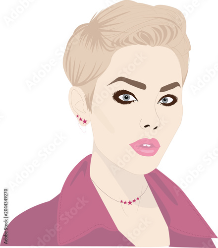 Stylized portrait of a young woman