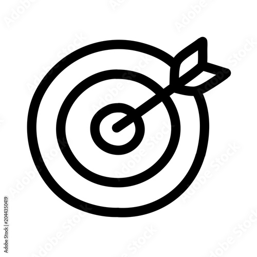 Hand made business target icon isolated on white background
