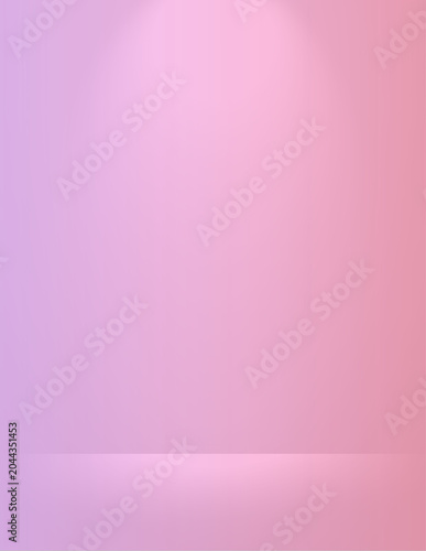 Obraz na płótnie Soft pink gradient background for product display with studio lighting gradient
