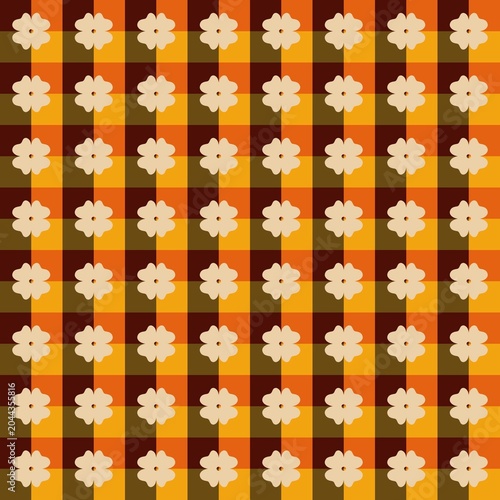 Square box seamless pattern with flowers