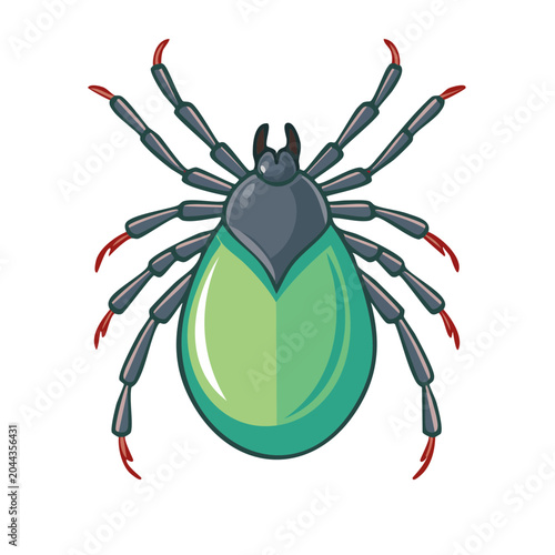 Flat design illustration of a tick on white background