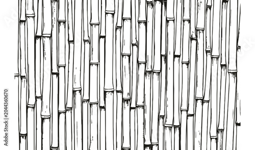 Photos Inspired by the resilience and simplicity of bamboo, this pattern presents a flow of lines that forms a dynamic yet harmonious visual composition