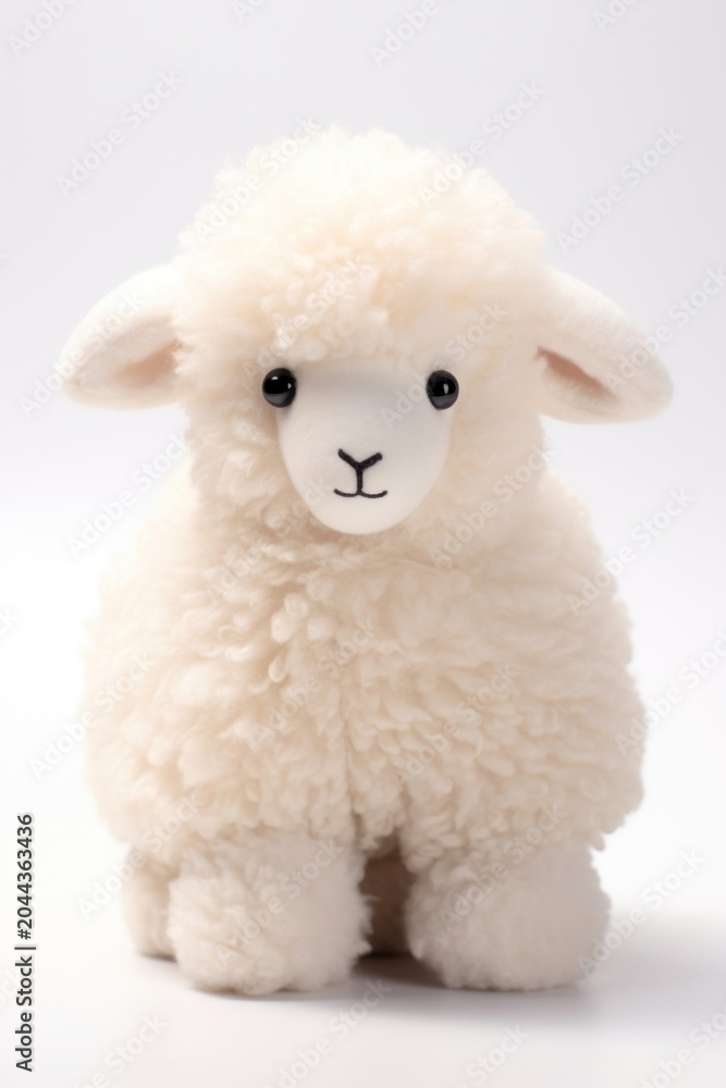 Naklejka premium Stuffed doll sheep livestock animal mammal.