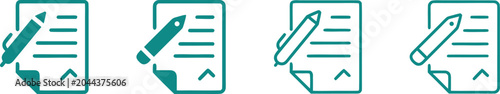 Fotografía Document Edit Icon Set with Pencil and File Symbols
