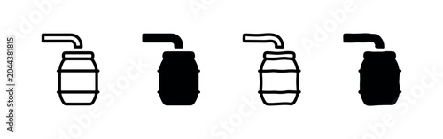 Konstfotografi Barrel with dispensing tap or spout icon set