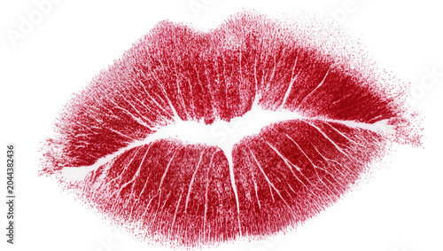 Photos Red lipstick kiss mark with fine lines