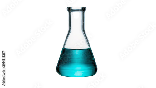 Tableau sur toile Glass Erlenmeyer flask with blue liquid