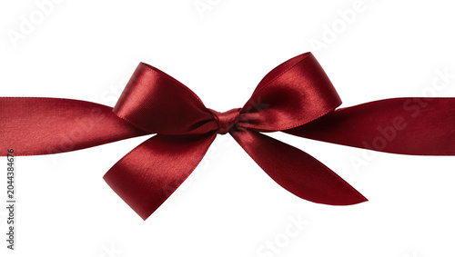 Quadro em tela Red satin ribbon bow with flowing tails