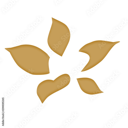 Abstract Golden Flower Shape
