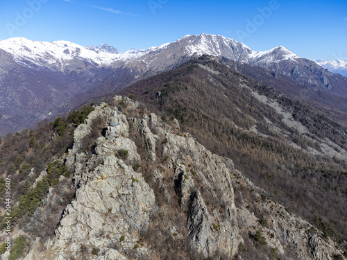 Bilde på lerret View of the summit of Rocca Sella (Caprie - Italy)