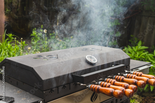 Fotografie Cooking shish kebab on the grill