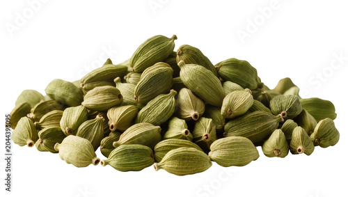 Bild auf Leinwand Green cardamom pods pile spice seeds, aromatic herb