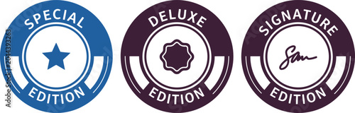 Φωτογραφία Special Deluxe Signature Edition Badges Set on White Background