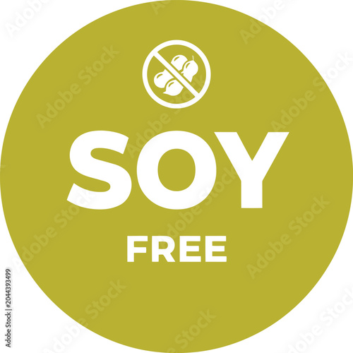 Soy Free Label Icon for Allergy Safe Food Packaging