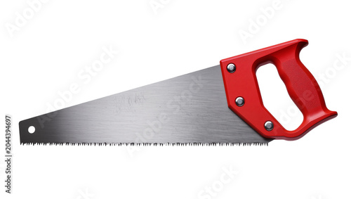 Schilderij op canvas Red handled hand saw with metal blade