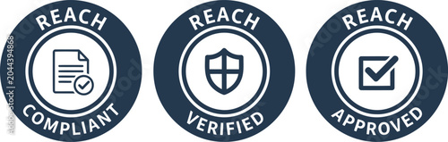 Canvas Print REACH Compliant Verified Approved Badge Icons Set on White Background