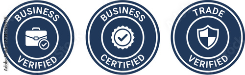 Bilde på lerret Business Verified and Certified Badges Set on White Background