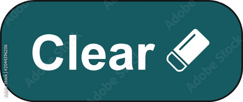 Photos Clear button icon on teal rounded rectangle isolated on white, clean UI delete a