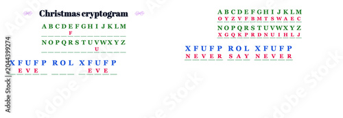 Fotografía Holiday cipher puzzle vector