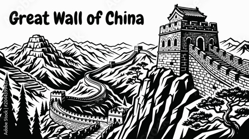 Konstfotografi great wall of china historic landmark ancient architecture heritage travel touri