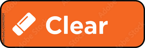 Tableau sur toile Orange Clear Button with Eraser Icon, Web UI Element for Delete, Reset and Undo