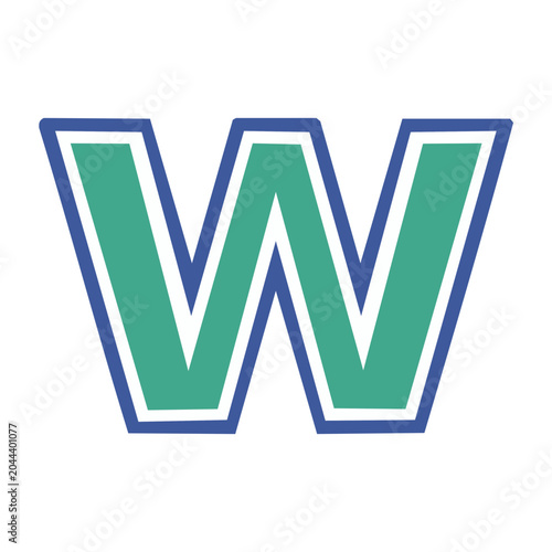 Green and blue letter W icon