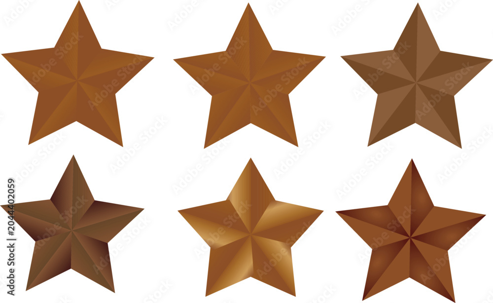 Obraz premium Premium bronze star award illustration on clean background.