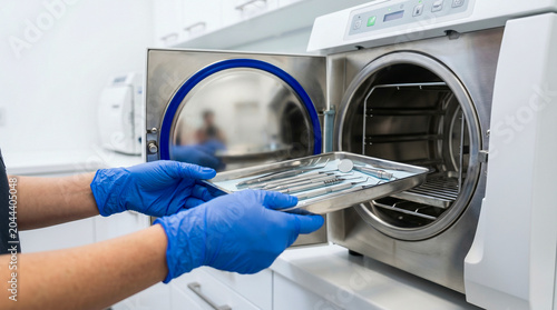 Dental tools in sterilization machine