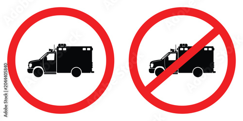 Foto Ambulance prohibition signs against emergency medical transport denial