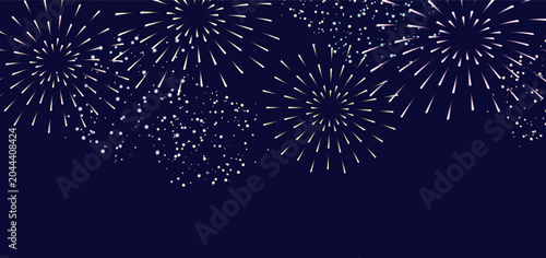打ち上げ花火の背景イラスト素材 ベクター シンプル 夏 夜空
