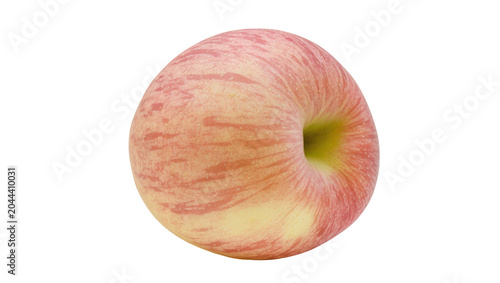 Foto Red and yellow striped apple with stem indent