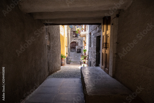 Εκτύπωση καμβά View of the town of Exilles and its fortifications (Italy)