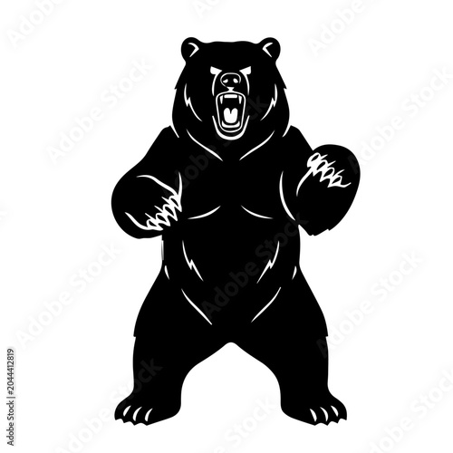 Fotografía Angry Roaring Bear Vector Art - Aggressive Grizzly Mascot Clipart