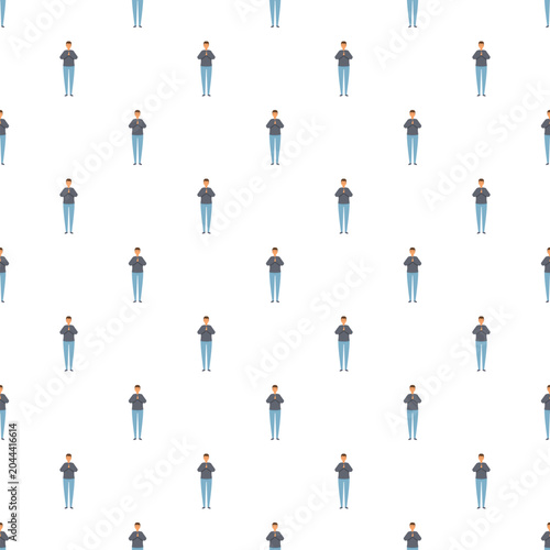 Fotografija Man in a meditative pose creating a repeating seamless pattern