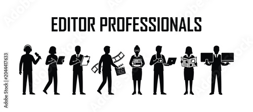 Set of editor professionals icon