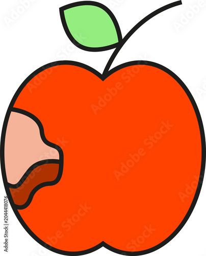 Obraz na płótnie organic waste decomposed rotten apple icon