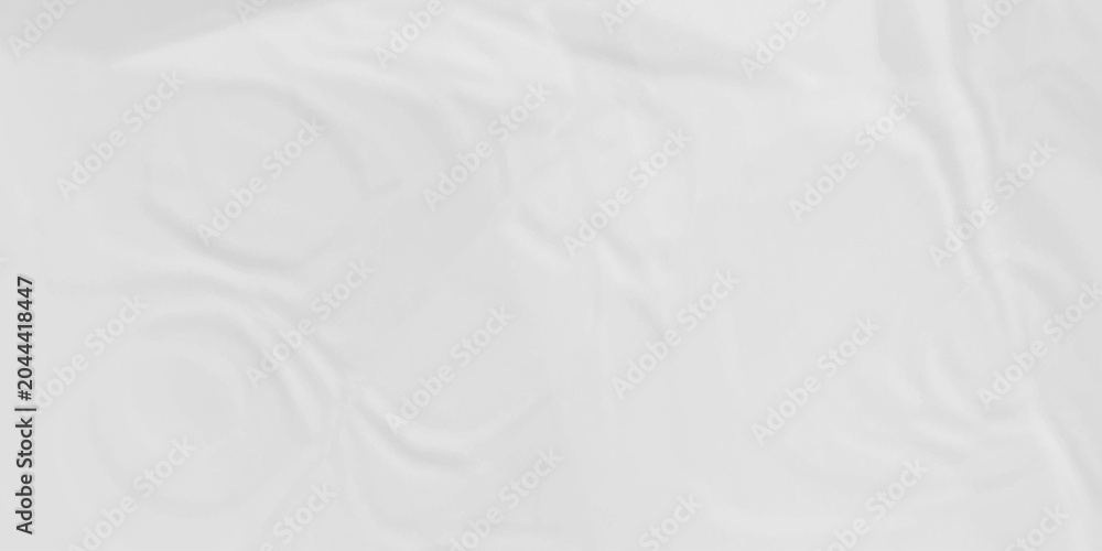 Fototapeta premium White fabric background. white crumpled paper background texture pattern overlay. wrinkled high resolution arts craft and Seamless white crumpled paper.