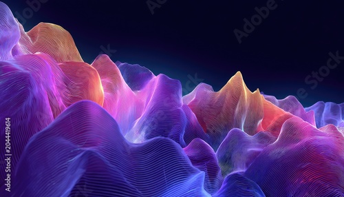Luminous, undulating terrain, bathed in gradient light, deep background
