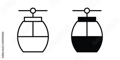 Obraz na płótnie Chairlift icon clipart and thin stroke versions pack
