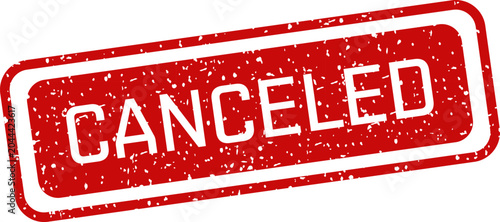 Canvas Print Canceled rubber stamp red canceled stamp cancelled