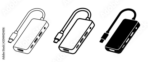 Foto USB C Hub PNG Multiple Ports, Compact Adapter, Computer Accessory