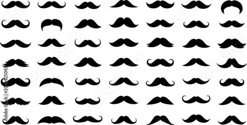 Photos Variety of black handlebar mustaches.