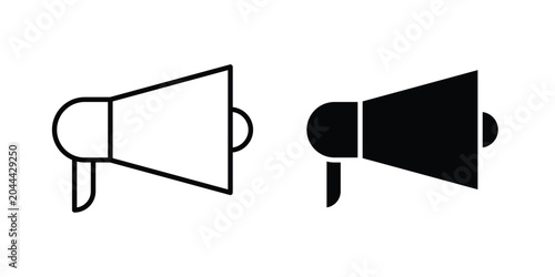 Canvas-taulu Megaphone speaker icon clipart and thin stroke versions pack