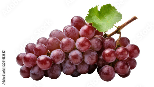 Foto Red globe grapes cluster with green leaf