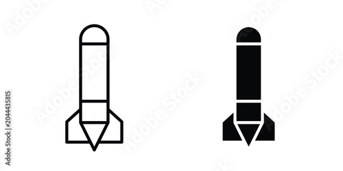 Fotografía Torpedo icon clipart and thin stroke versions pack